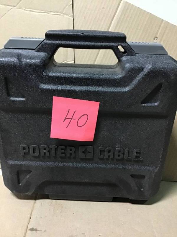 lot 40 image: Porter-Cable 18-Gauge Pneumatic Brad Nailer Kit open box in like new condition