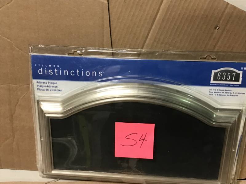 lot 54 image: Hillman Group Zinc Distinctions Address Plaque open box in like new condition