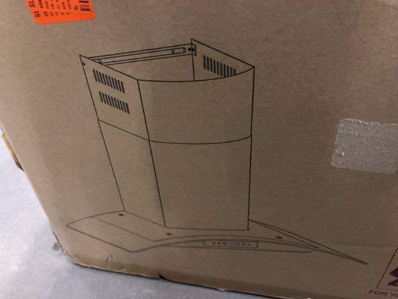 lot 74 image: AKDY 30 in. Convertible Wall Mount Range Hood in Stainless Steel with Tempered Glass, Touch Control and Carbon Filters open box in like new condition