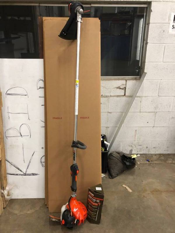 lot 80 image: ECHO 21.2cc Gas 2-Stroke Cycle Straight Shaft Trimmer open box in like new condition