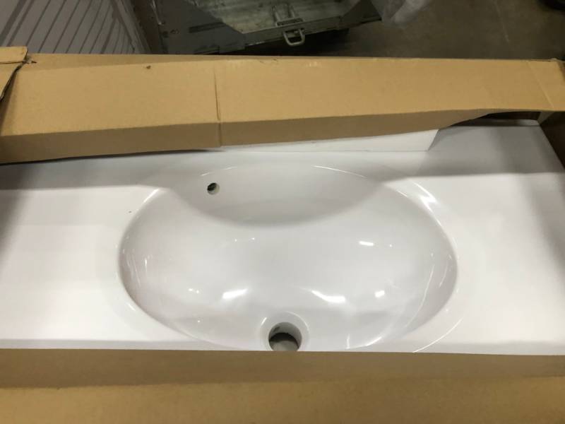 lot 84 image: Design House 552018 Cultured Marble Vanity Top 31, Solid White not used
