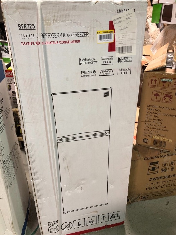 lot 107 image: RCA  7.5 cu. ft. Mini Refrigerator with Stainless Look  NOT USED