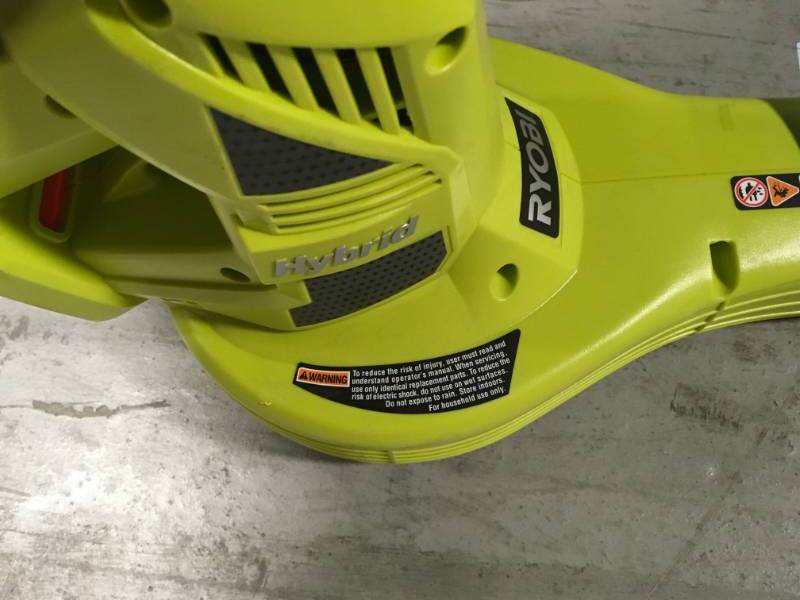 lot 8 image: Ryobi ONE 150 MPH 200 CFM 18-Volt Lithium-Ion Hybrid Leaf BlowerSweeper - Battery and Charger Not Included