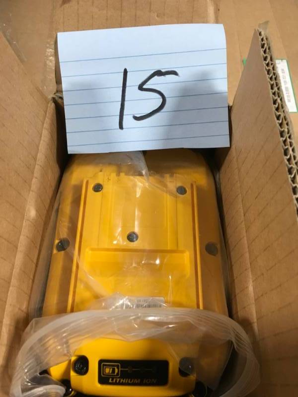 lot 15 image: DEWALT 40-Volt MAX XR Lithium-Ion Cordless Battery Pack6 hr open box in like new condition