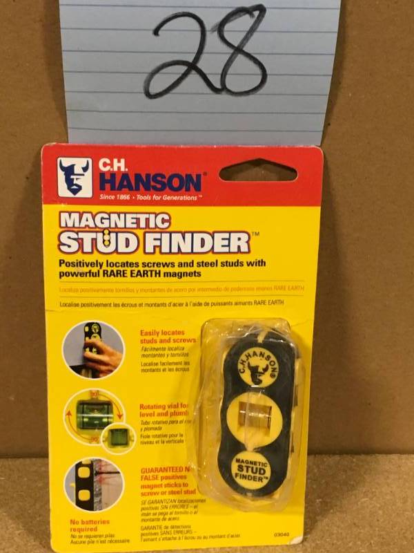 lot 28 image: C.H. Hanson Magnetic Stud Finder not used