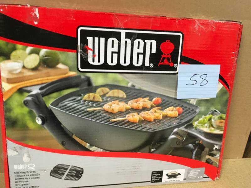 lot 58 image: Weber Replacement Cooking Grate for Q 1001000 Gas Grill open box in like new condition