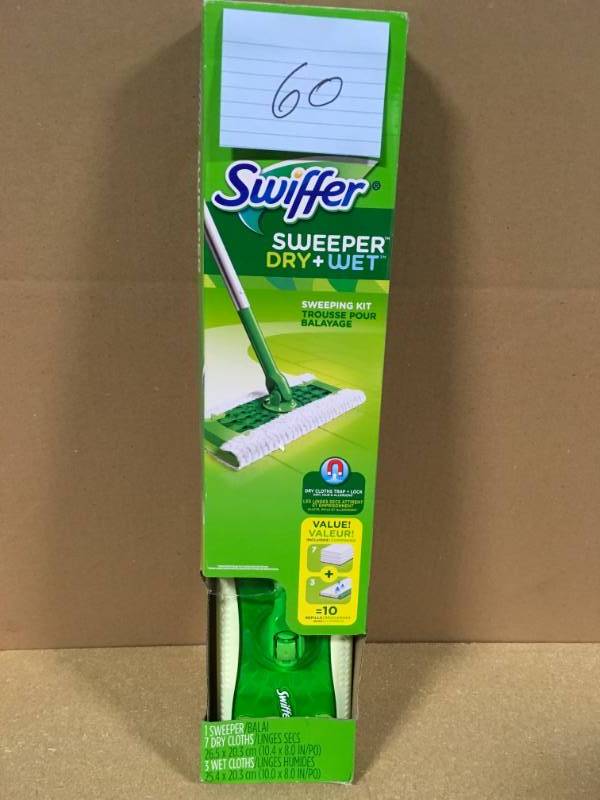 lot 60 image: Swiffer Sweeper Dry and Wet Mop Starter Kit not used