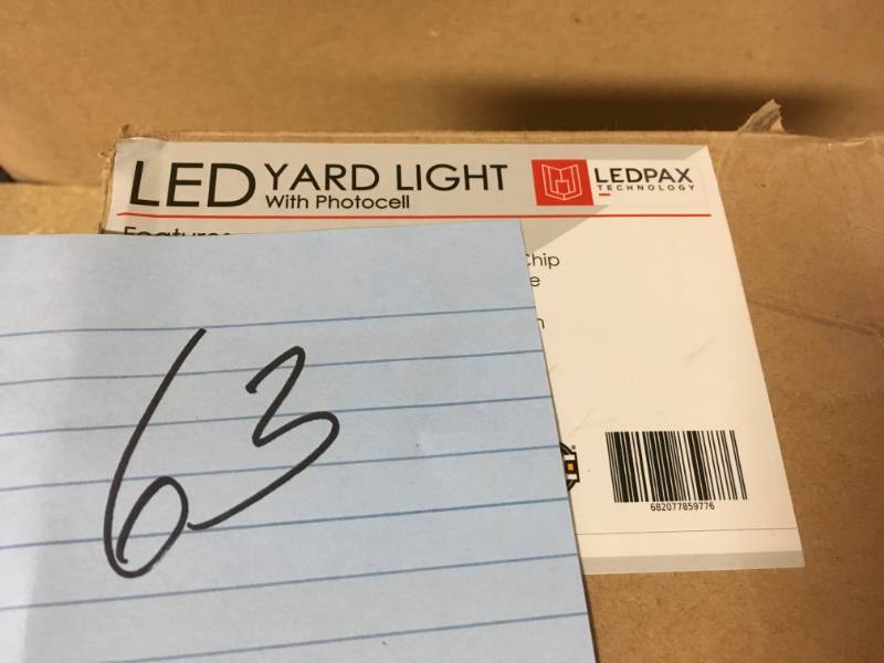 lot 63 image: LEDPAX Technology Dusk-To-Dawn Barn Light 35-Watt 360° Black Outdoor Integrated LED Flood Light not used