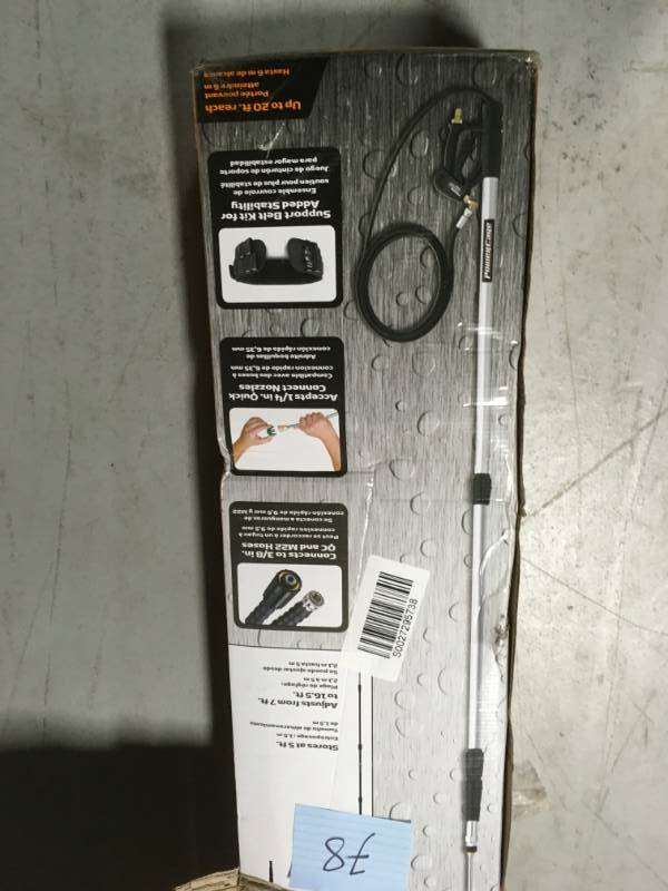 lot 78 image: Power Care Pressure Washers 18 ft. 3,800-PSI Telescoping Spray Wand for Pressure in very good condition