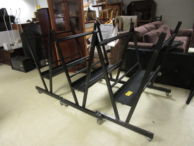 lot 518 image: 3 METAL ROLLING ART RACKS