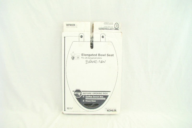 lot 5 image: New in Box Kohler Black Elongated Bowl Seat