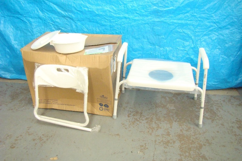 lot 51 image: NEW Nova HD Commode With Back and Extra Wide Seat 