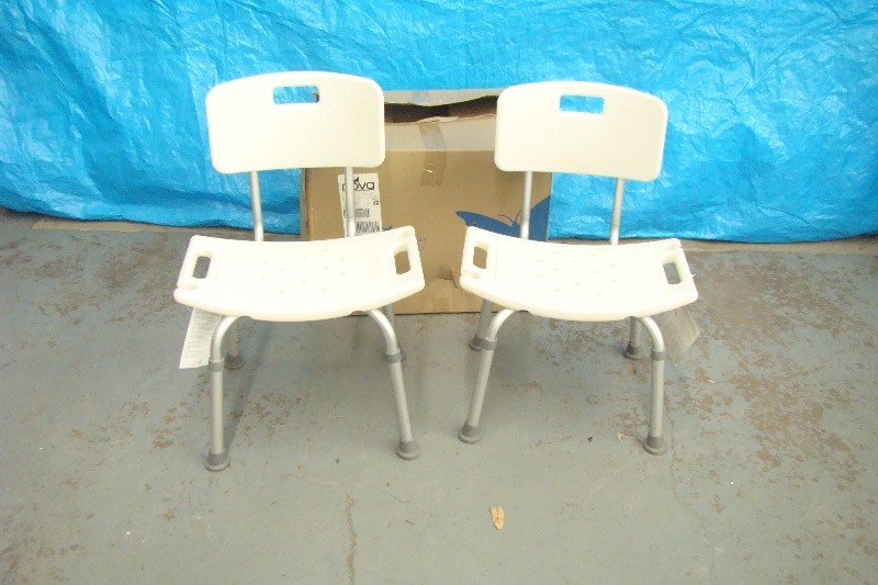 lot 53 image: 2 NEW in Box Nova Bath Benches with Detachable Backs