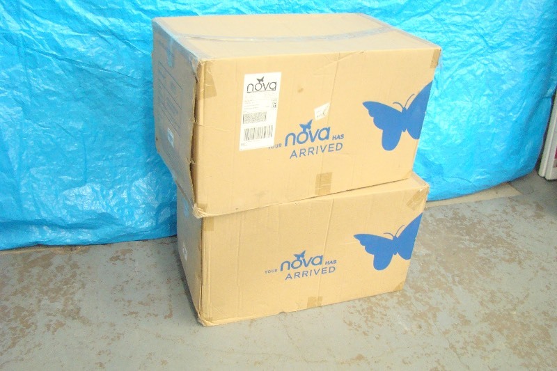 lot 56 image: 4 NEW in Box Nova Heavy Duty Transfer Benches with Detachable Backs