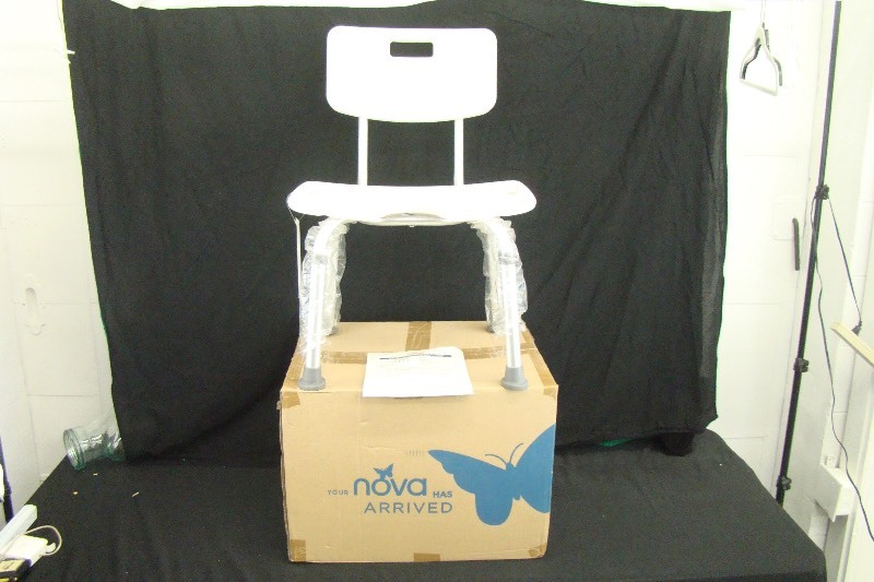 lot 62 image: NEW in Box Nova Bath Bench with Back