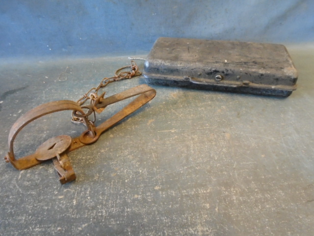 Vintage Metal Trap and Tackle Box