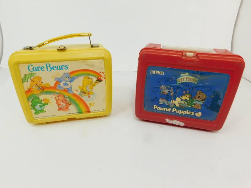 lot 43 image: (Pound Puppies)  City Pound Lunch Pail & (Care Bears) Lunch Pail
