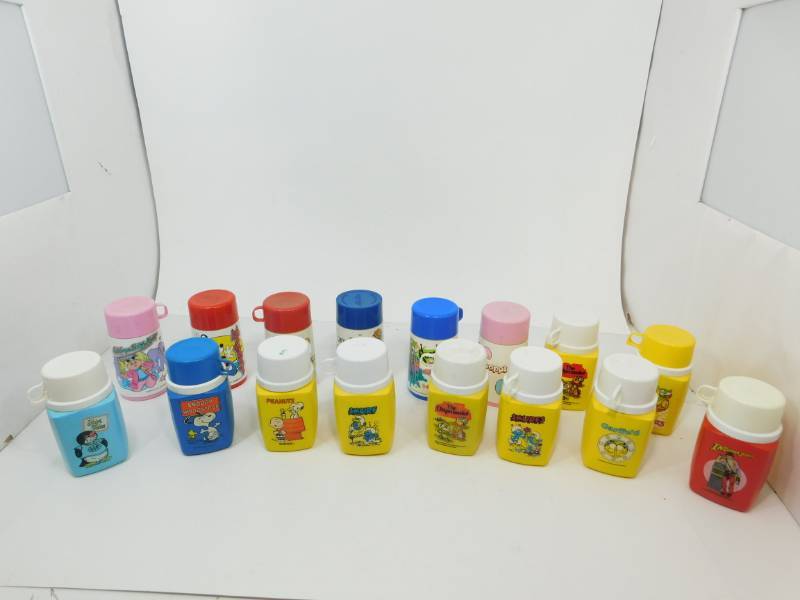 lot 46 image: Sixteen Thermos -- Thermos Capacity Approximately 8 oz to 10 oz