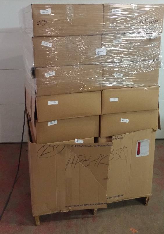lot 3 image: Pallet of New PressBoxs, Red, Retail $2,848.00