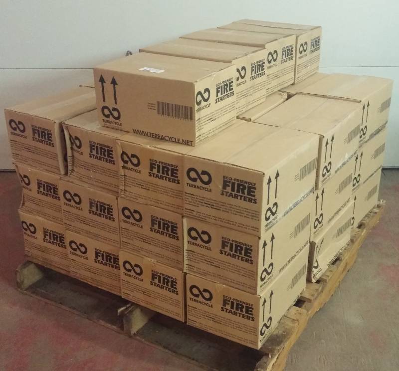 lot 67 image: Pallet of 240 Terracycle Eco-Friendly Firestarter Packs, as-new boxed, retail $2,628.00