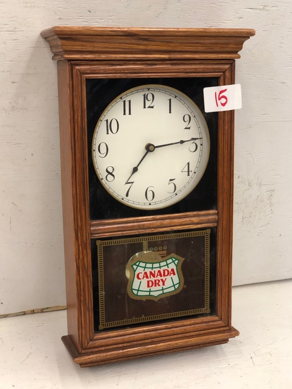 lot 15 image: Canada-Dry Wooden Clock