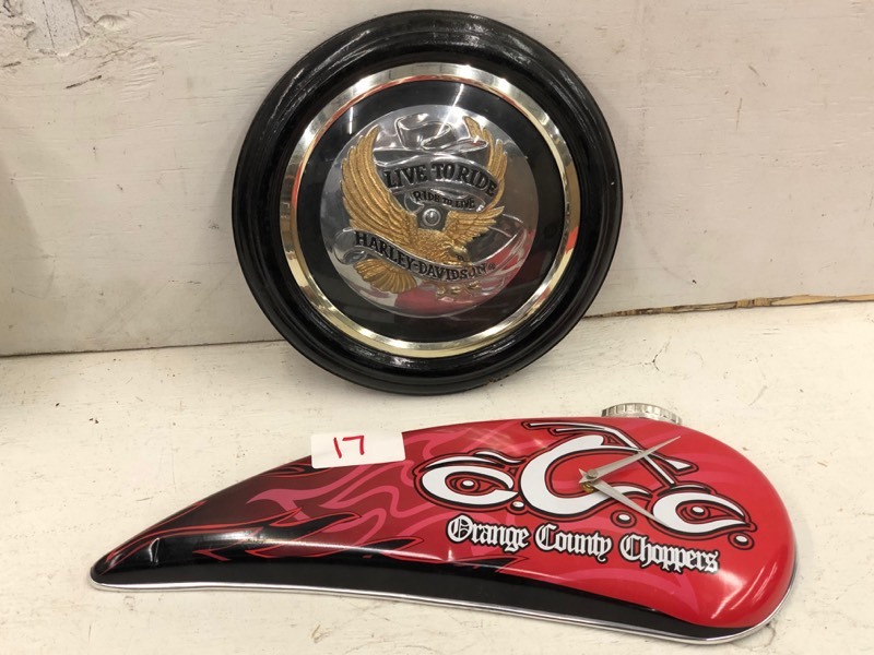 lot 17 image: OCC Wall Clock, HD Framed Emblem