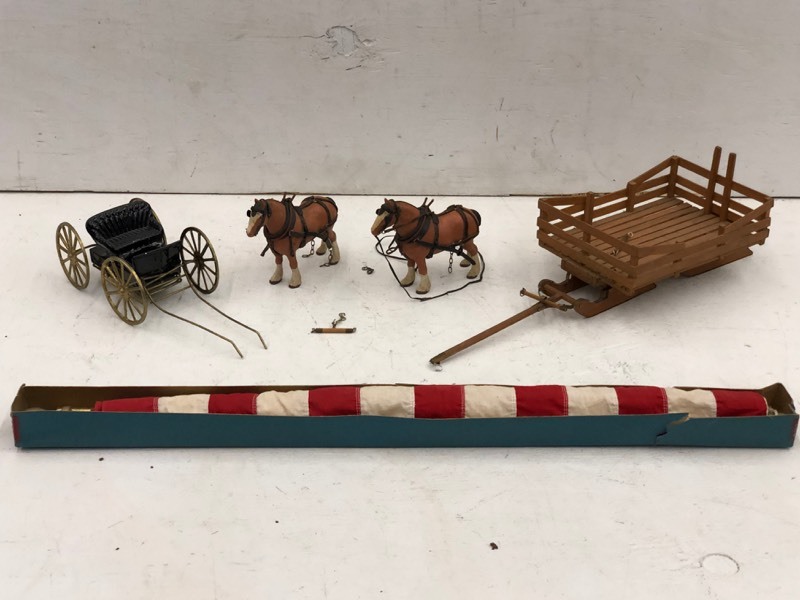 lot 28 image: Horse & Buggy Display & American Flag