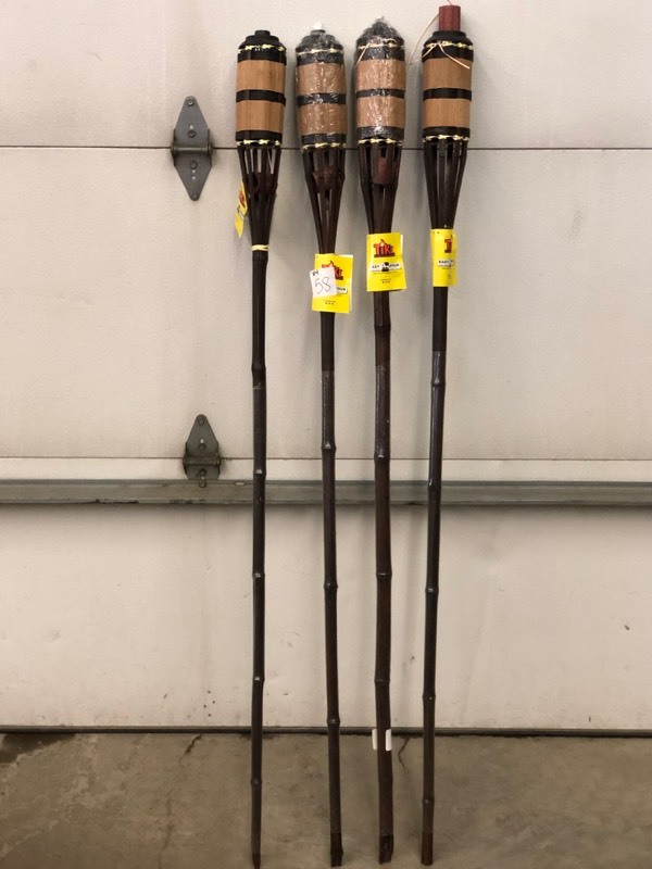 lot 54 image: (4) New Tiki Torches