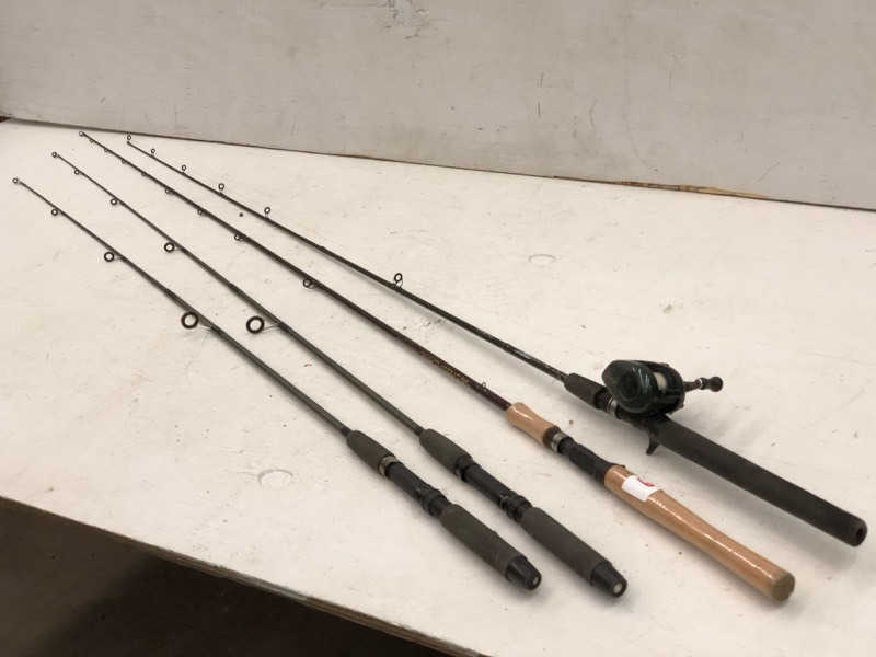 lot 64 image: (4) Assorted Fishing Rods With (1) Reel