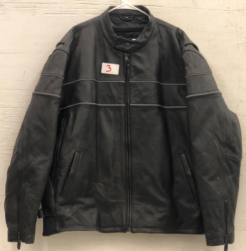 lot 3 image: Mens Leather Motorcycle Jacket