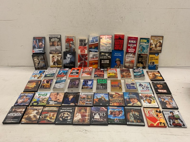 lot 87 image: Box Of Books, DVD Movies, Etc