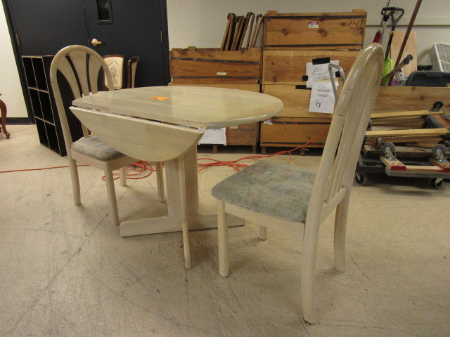 BLEACHED, DROP LEAF KITCHEN SET