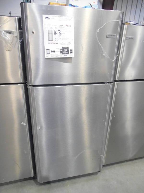 lot 103 image: Frigidaire 20.4-cu ft Top-Freezer Refrigerator (Stainless Steel) ENERGY STAR