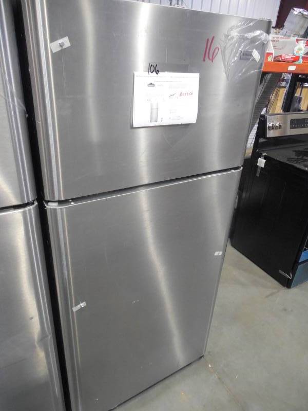 lot 106 image: Frigidaire 18-cu ft Top-Freezer Refrigerator (Stainless Steel) ENERGY STAR