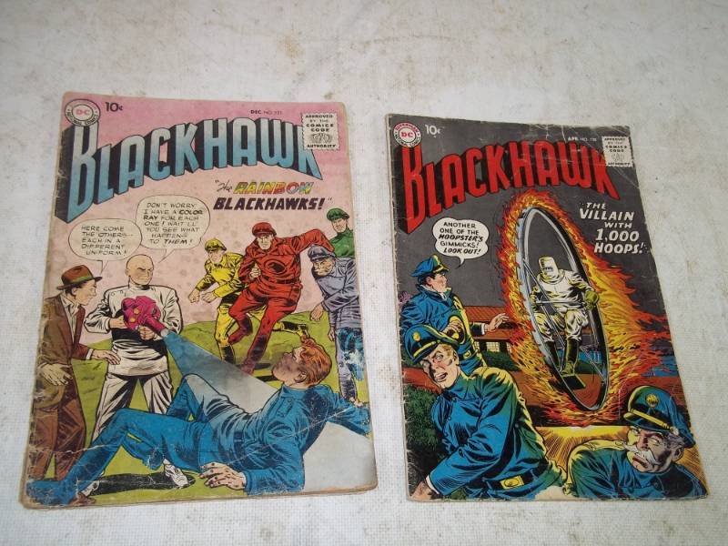lot 50 image: 2 1950s Black Hawk Comic Books