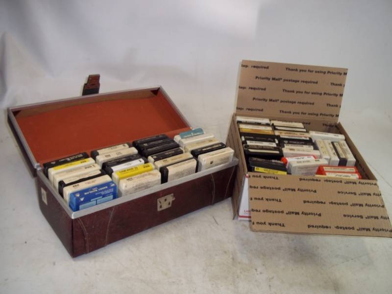 lot 178 image: 50 Plus 8 Track Tapes with case, Beatles, Elvis, and much more