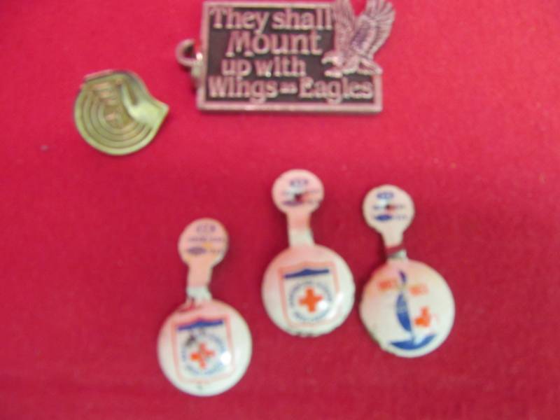vintage red cross pins