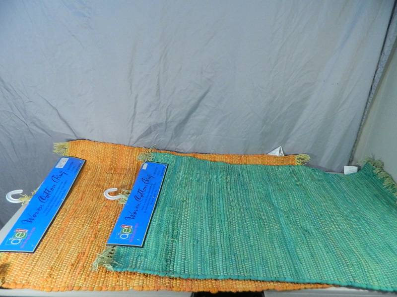 lot 24 image: 2 New Woven Cotton Rugs
