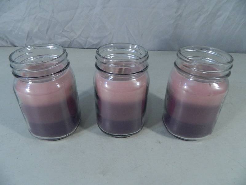 lot 29 image: 3 New Lilac  Lavender Jar Candles