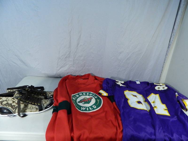 lot 51 image: Coach Shoes, Minnesota Vikings and Minnesota Wild Jerseys