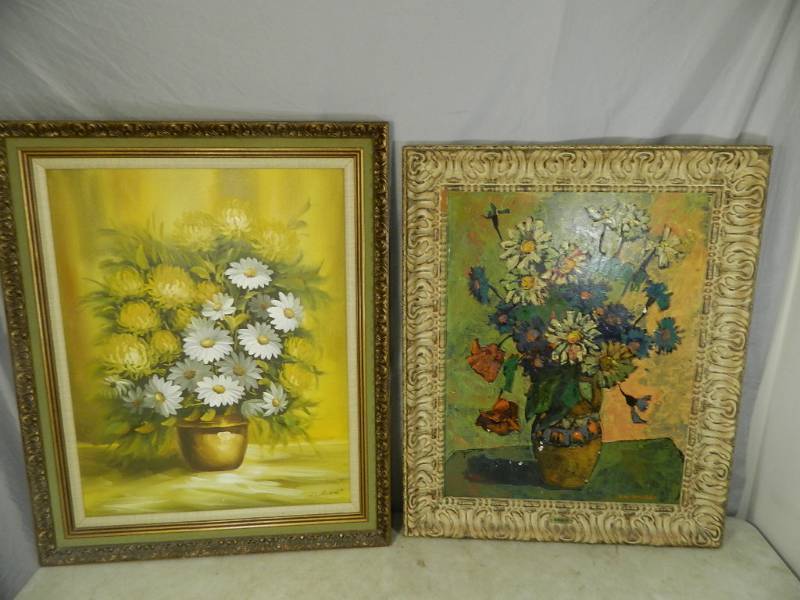 lot 81 image: 2 Framed Oil Canvas Paintings