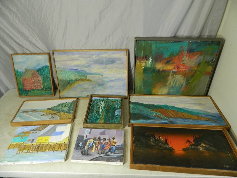 lot 84 image: 9 Canvas Paintings
