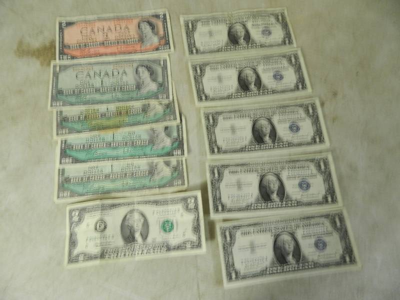 lot 85 image: Silver Certificates, $2 Bill, Etc