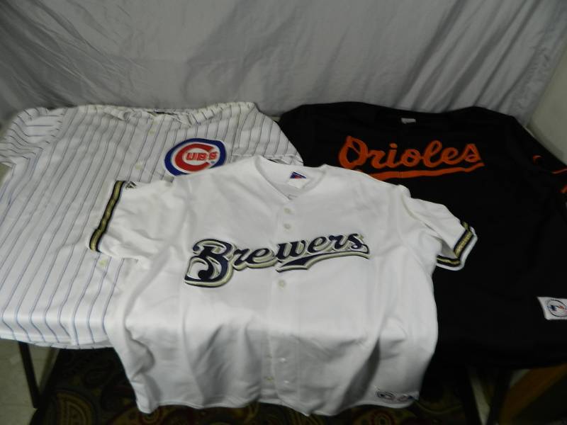 lot 97 image: Brewers, Orioles, Cubs Baseball Jerseys