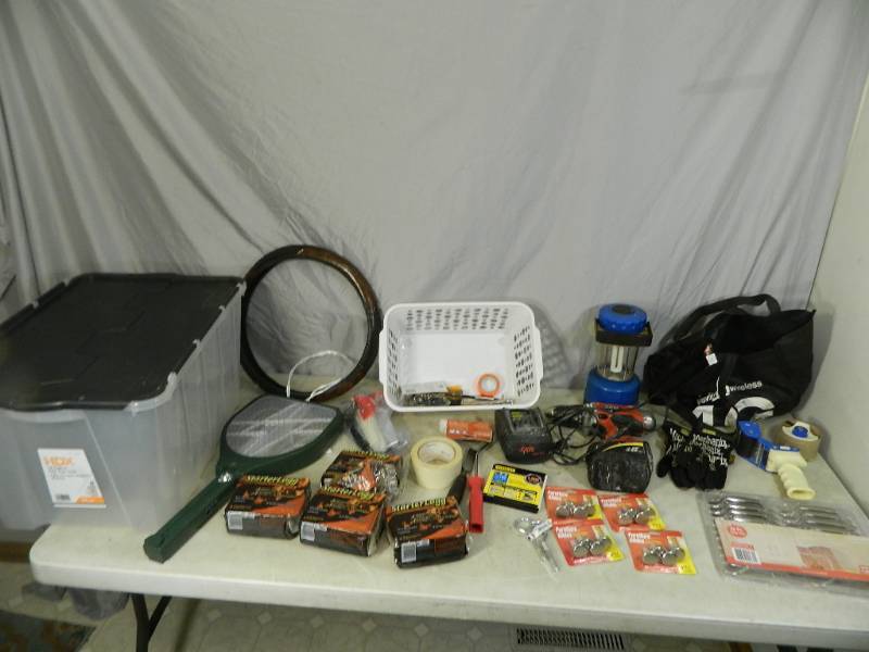 lot 107 image: Assorted Tools and Shop Supplies in Tote