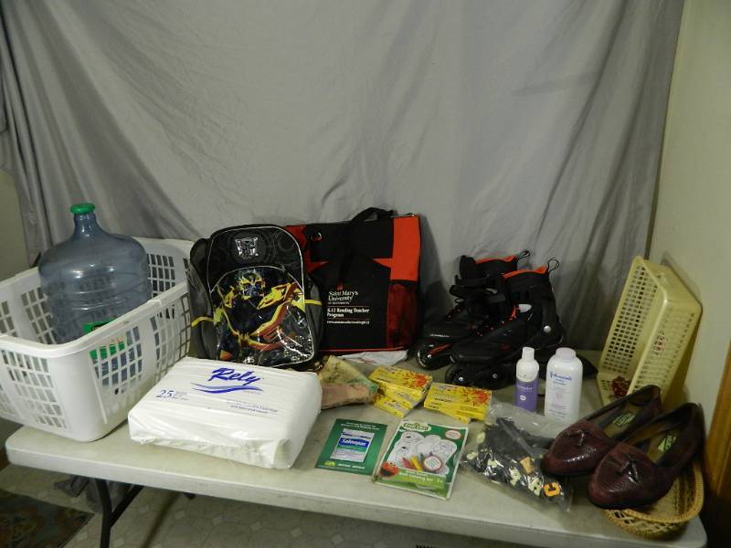lot 120 image: Rollerblades, Art Supplies, Basket, Bags, Etc
