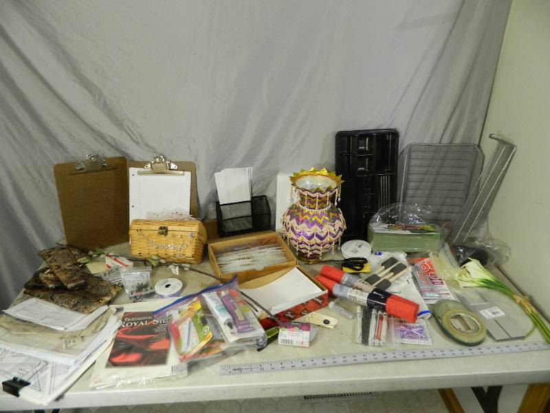 lot 122 image: Craft Supplies, Office, Vase, Etc