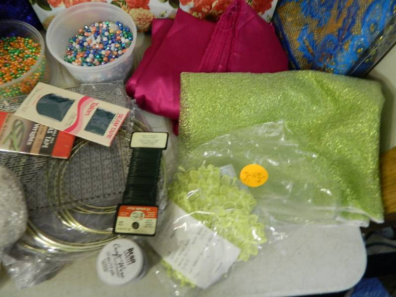 lot 126 image: Fabric, Beads, Crafts, Etc