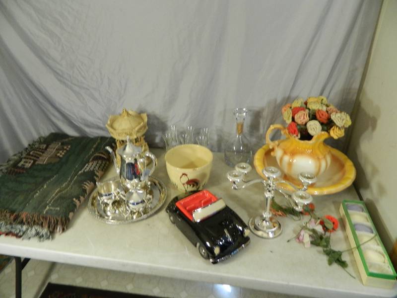lot 129 image: Tea Set, Pottery, Music Box, and More