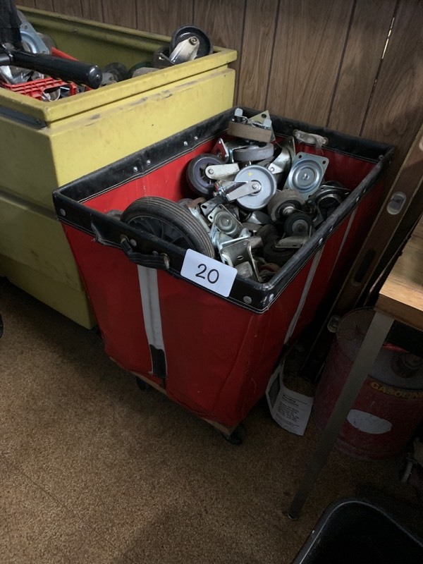 Basket of assorted casters